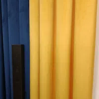 ۲ پنل پرده پانچ مخمل سالم نو|پرده، رانر، رومیزی|قدس, شهر‌قدس|دیوار