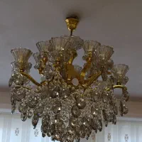 دو عدد لوستر 8شاخه (24لامپه) با لاله های کریستال