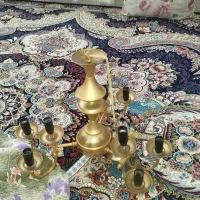 لوستر سقفی روکش طلا سه دسته