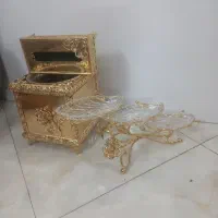 سطل و جا دستمالی و اردور خوری طلایی