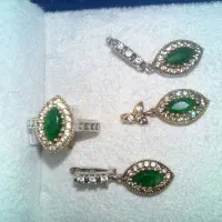 ست  نقره زمرد کلمبیا با الماس طبیعی عتیقه و قدیمی|کلکسیون اشیاء عتیقه|تهران, شمیران‌نو|دیوار