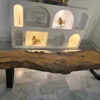 میز چوب نارون و رزین پایه فلز رنگ کوره ای کار دست|مبلمان خانگی و میز عسلی|تهران, مهران|دیوار