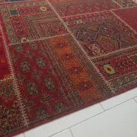 یک جفت قالیچه فانتزی ماشینی طرح ترکمن