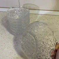 ظرف بلور همراه ۶عدد کاسه|ظروف سرو و پذیرایی|بندر انزلی, اطبا|دیوار