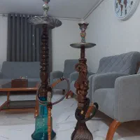 دوعدد قلیان چوبی بلند|صنایع دستی و سایر لوازم تزئینی|رامجین, |دیوار