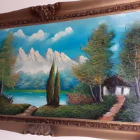 تابلوی نقاشی رنگ روغن با قاب چوبی