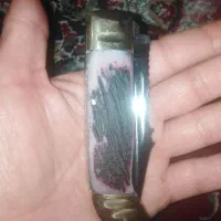 چاقو تیغه فولاد دسته شاخ ضامنپرشی نومعاوضه|کوهنوردی و کمپینگ|شهرکرد, |دیوار