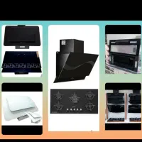 اجاق گاز شیشه و استیل هود سینک گرانیتی استیل کدio9