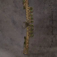 گردنبند نقره با سنگ زمرد همراه گوشواره و انگشتر