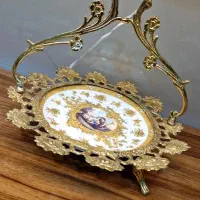 ظروف پذیرایی برنز تلفیق با چینی کرمی طلاکوب|ظروف سرو و پذیرایی|قم, شهرک توانیر|دیوار