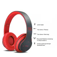 هدفون بلوتوثی تاشوی قرمز P47 مدل 1907