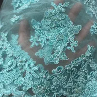 پارچه گیپور کار شده خامه دوزی شده مناسب لباس مجلسی