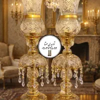 تولیدی شمعدان کریستالی لاله((طرح تعویض))پایه آنتیک
