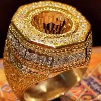 انگشتر سیترین ثروت(آب کاری طلا)