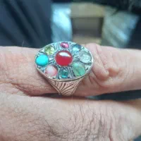 انگشتر نقره هفت سنگ قدیمی افغانی|جواهرات|تهران, بهمن یار|دیوار