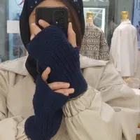 ورق بزنین ست روسری کارشده وست هد ودستکش بافت|لباس|قم, هنرستان|دیوار