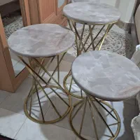 سه عدد میز عسلی طلایی