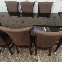 میزناهارخورید۸نفره قهوای شکلاتی درحدنو|میز و صندلی غذاخوری|تهران, گلستان (شهرک راه آهن)|دیوار