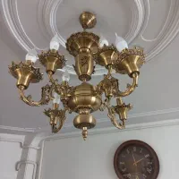 دو عدد لوستر برنز اصل ۶ شاخه|لوستر و چراغ آویز|همدان, |دیوار