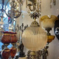 لوستر مراکشی جدید حباب ۲۵سانت برنزی انتیک