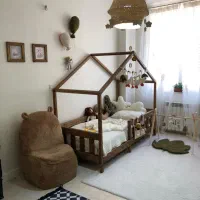 تخت کودک/نوجوان/تخت دوطبقه/مونته سوری طرح کلبه|تخت و سرویس خواب|تهران, تهرانپارس غربی|دیوار