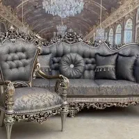 مبل کلاسیک سلطنتی  خاطره ۷ نفره تمام چوب/مصری