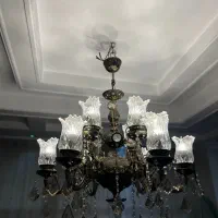 لوستر برنز ۶ شاخه۱۲ شعله برنز