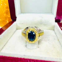 انگشتر فوق لوکس سنگ یاقوت کبود اصیل سریلانکا معدنی