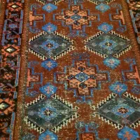 قالیچه قدیمی عتیقه دست باف پشمی