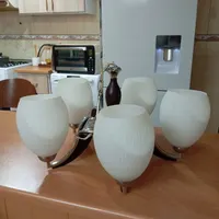 لوستر پنج شاخه بدنه چوب