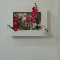 تابلو چوبی گل مصنوعی