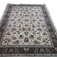 فرش دستباف جفت ۹ متری زمینه کرم