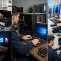 نصب ویندوز،برنامه‌های مهندسی،پرینتر و شبکه در محل