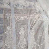 پرده تور پنل پلیسه دستک مخمل سورمه ای و یاسی ۳۲۰c|پرده، رانر، رومیزی|مشهد, شهرک بهارستان|دیوار