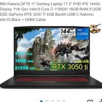 فروش لپ تاپ MSI Katana GF76 11UG در حد نو|رایانه همراه|تهران, ستارخان|دیوار