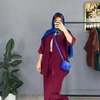 ست شومیز شلوار کبریتی ریز قرمز