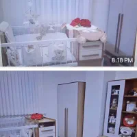 ست کامل تخت و کمد بچه در حد نو بسیار شیک و تمیز