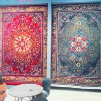 فرش قیطوس کاشان ۱۰۰۰ شانه و ۱۲۰۰ شانه نخ اکرولیک
