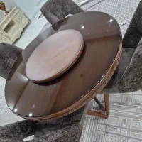 میز غذا خوری گرد چرخشی با ۴ تا صندلی چرخشی|میز و صندلی غذاخوری|اسلام‌شهر, شهرک مفیدی|دیوار