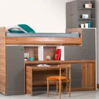 تخت فوقانی آوا همراه با میز تحریر و دراور