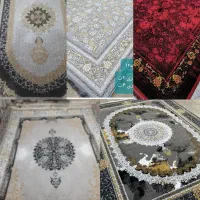 فروش فرش مدرن با رنگ‌بندی طوسی و طلایی&)