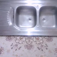 سینک اخوان دو لگنه|آب‌چکان و نظم‌دهنده ظروف|کرج, شهرک فرهنگیان|دیوار