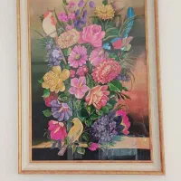 نقاشی گل ومرغ فروش فوری.۱۰۰در۷۰