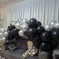 بادکنک ارایی حاظر آماده مشکی نقره ای