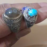 دو عدد انگشتر نقره فیروزه باباقوری با اسم سازنده|جواهرات|تهران, نظام‌آباد|دیوار