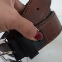 کمربند رنگ قهو ه ای چرم اصل کاملا دست دوز|کیف، کفش، کمربند|الوند, |دیوار