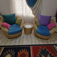 فروش مبل نیم ست حصیری|مبلمان خانگی و میز عسلی|بندر ماهشهر, |دیوار