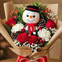 دست گل آدم برفی شب یلدا مخصوص عیدی شب یلدا|گل مصنوعی|تهران, مروارید شهر|دیوار