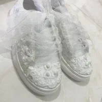 کفش سفیداسپرت دانتل برای فرمالیته وعروسی