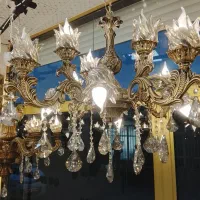 لوستر۱۲شعله برنزی|لوستر و چراغ آویز|تبریز, |دیوار